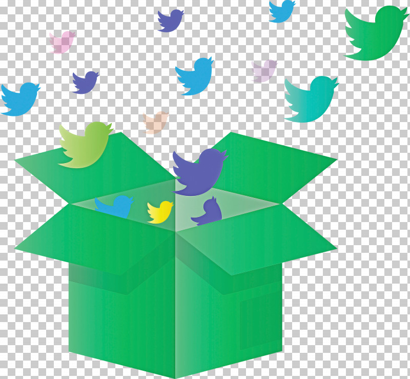 Twitter Birds Opened Box PNG, Clipart, Birds, Green, Opened Box, Twitter Free PNG Download