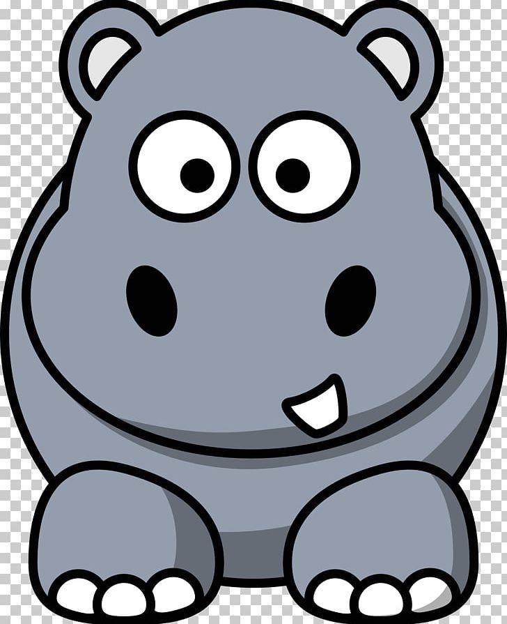 Hippopotamus Cuteness PNG, Clipart, Artwork, Bear, Black And White, Carnivoran, Cartoon Free PNG Download