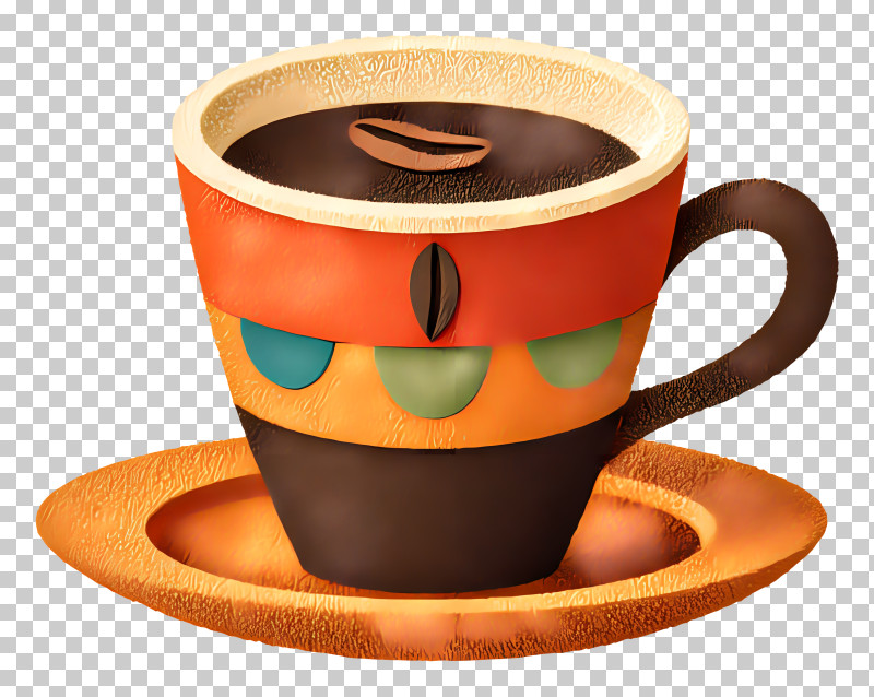 Yemeni Coffee - Colorful Coffee Cup With Saucer PNG