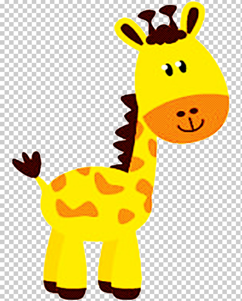 Giraffe Giraffidae Cartoon Yellow Animal Figure PNG, Clipart, Animal Figure, Cartoon, Giraffe, Giraffidae, Smile Free PNG Download