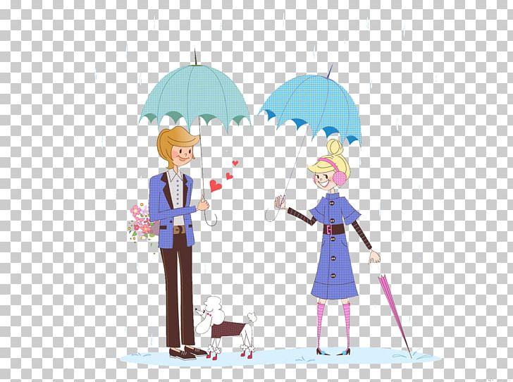 Cartoon Umbrella Stroke Rain Illustration PNG, Clipart, Ani, Blue, Child, Computer Wallpaper, Couple Free PNG Download