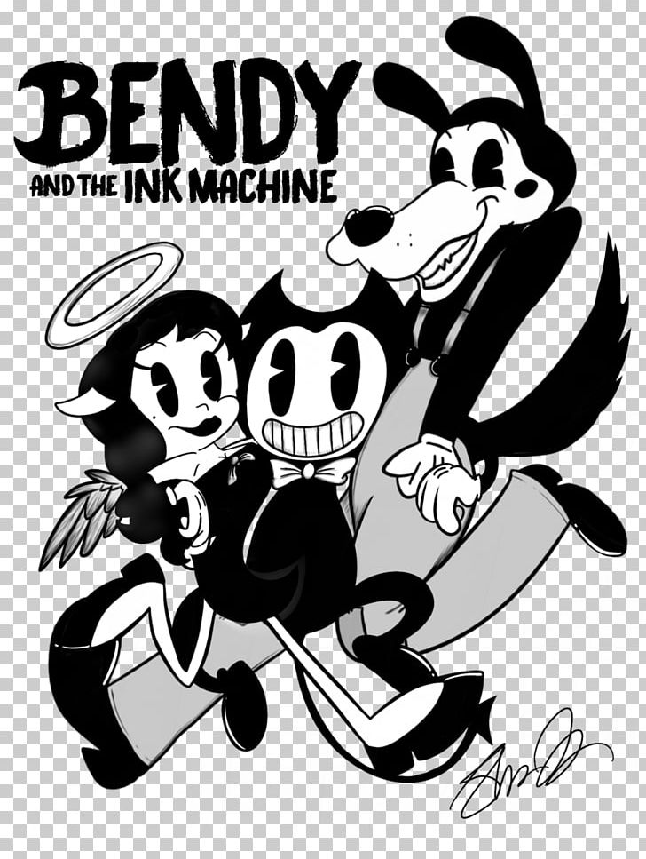 Bendy And The Ink Machine Fan Art PNG, Clipart, Art, Artwork, Ben, Bendy And The Ink Machine, Black And White Free PNG Download