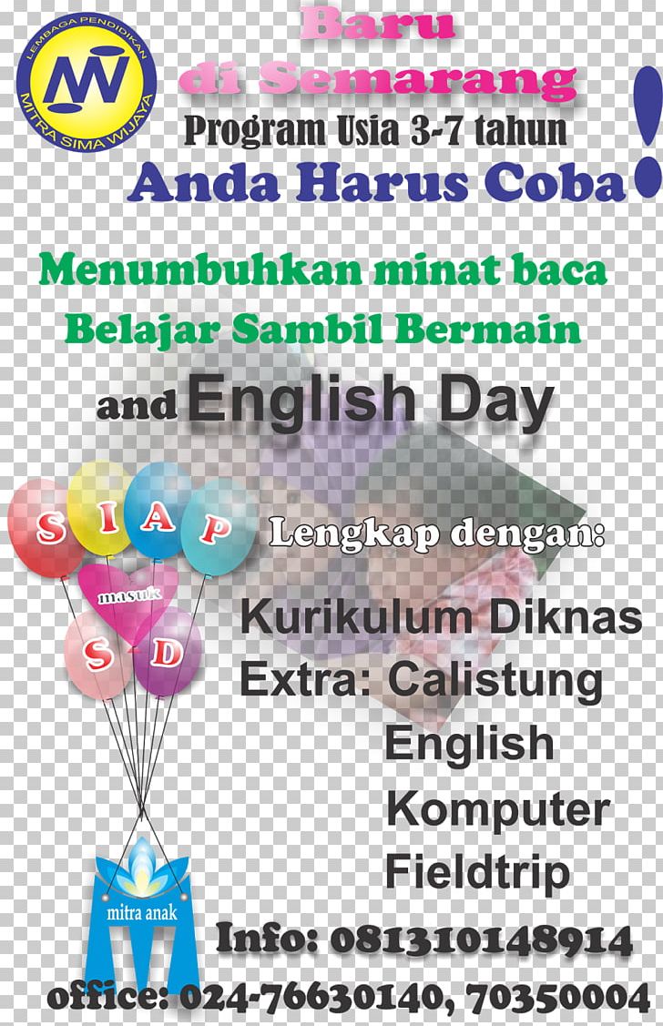Semarang Education Course Elementary School Learning PNG, Clipart, Advertising, Area, Balloon, Child, Course Free PNG Download