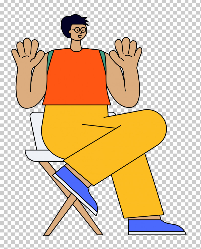 Chair Sitting Cartoon Joint Yellow PNG, Clipart, Cartoon, Cartoon People, Chair, Hm, Joint Free PNG Download