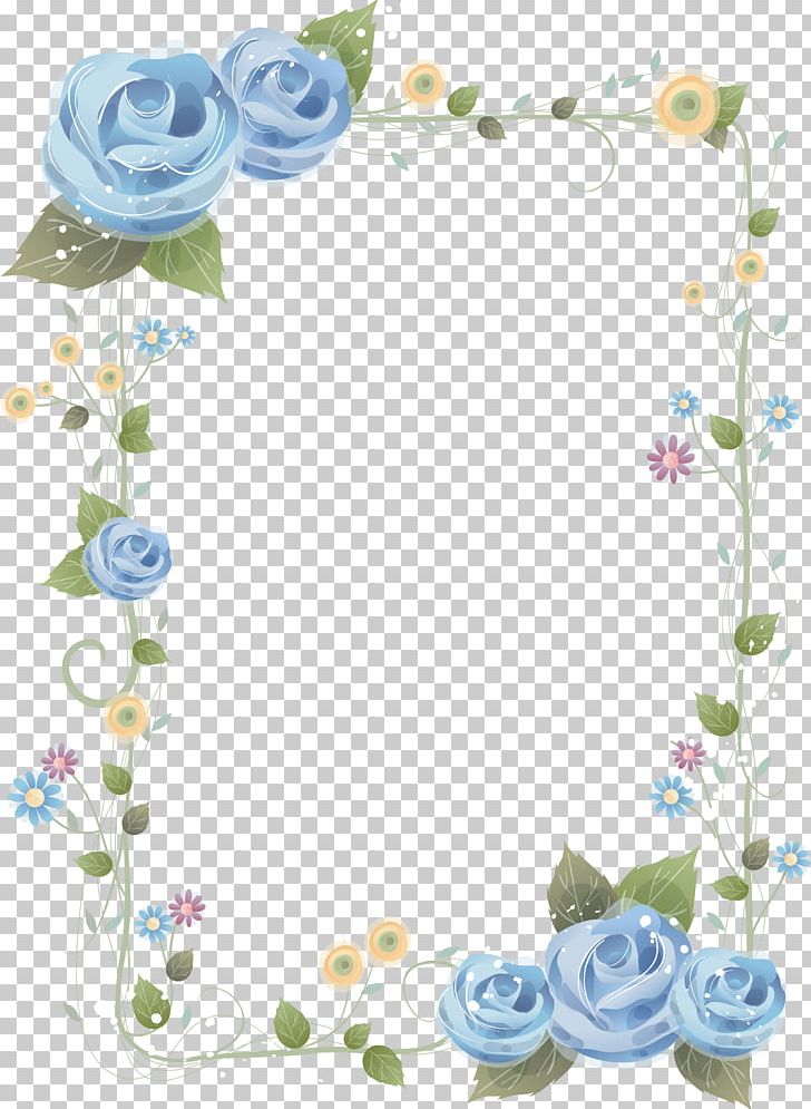 Flower Blue Rose Frames PNG, Clipart, Blue, Blue Flower, Blue Rose, Border, Chine Free PNG Download