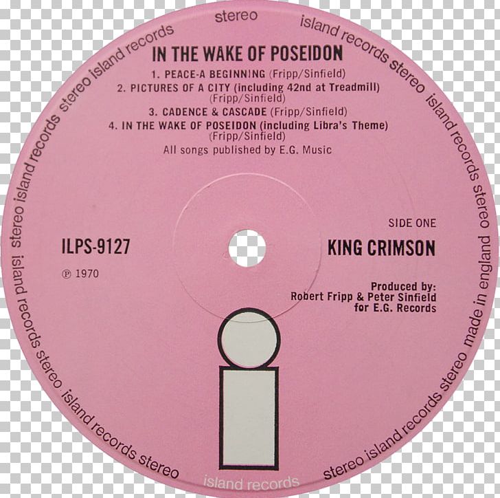 King Crimson In The Wake Of Poseidon Red Gatefold Record Label PNG