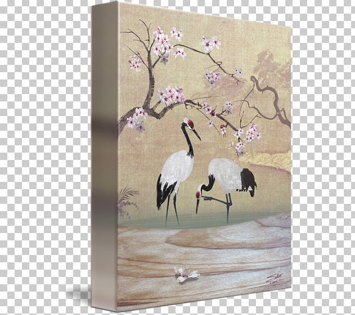 Painting Canvas Print Red-crowned Crane Art PNG, Clipart, Art, Beak, Bird, Branch, Canvas Free PNG Download