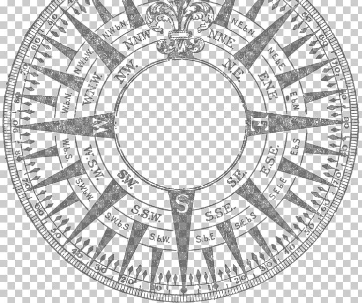 Compass Rose Invention PNG, Clipart, Area, Bicycle Part, Black And White, Cardinal Direction, Circle Free PNG Download