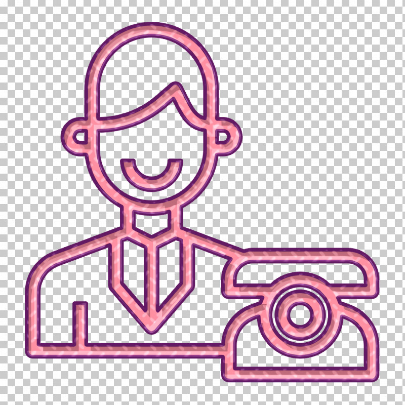 Contact And Message Icon Receptionist Icon Reception Icon PNG, Clipart, Contact And Message Icon, Line Art, Pink, Reception Icon, Receptionist Icon Free PNG Download