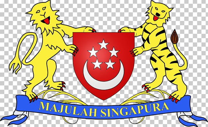 Flag Of Singapore Coat Of Arms Of Singapore Heraldry PNG, Clipart, Area, Artwork, Coat Of Arms, Coat Of Arms Of Singapore, Crescent Free PNG Download