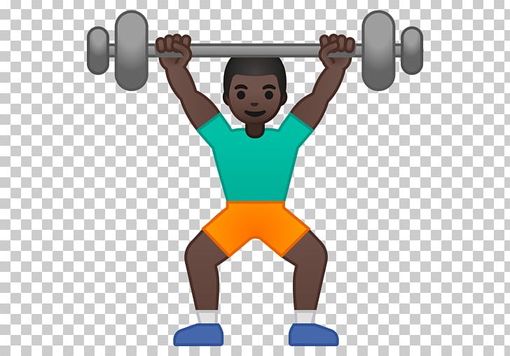 Emoji Olympic Weightlifting Weight Training Emoticon PNG, Clipart, Arm, Balance, Barbell, Dark Skin, Dumbbell Free PNG Download