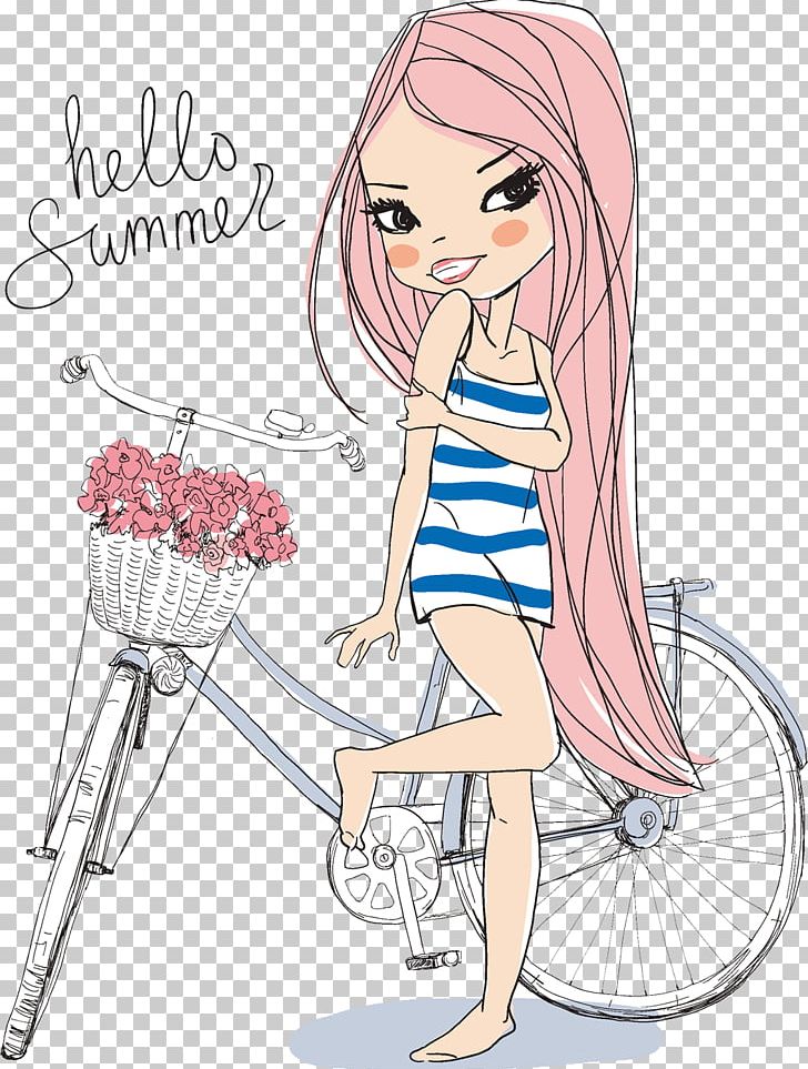 Bicycle Woman Illustration PNG, Clipart, Arm, Bicycles, Cartoon, Encapsulated Postscript, Fashion Design Free PNG Download