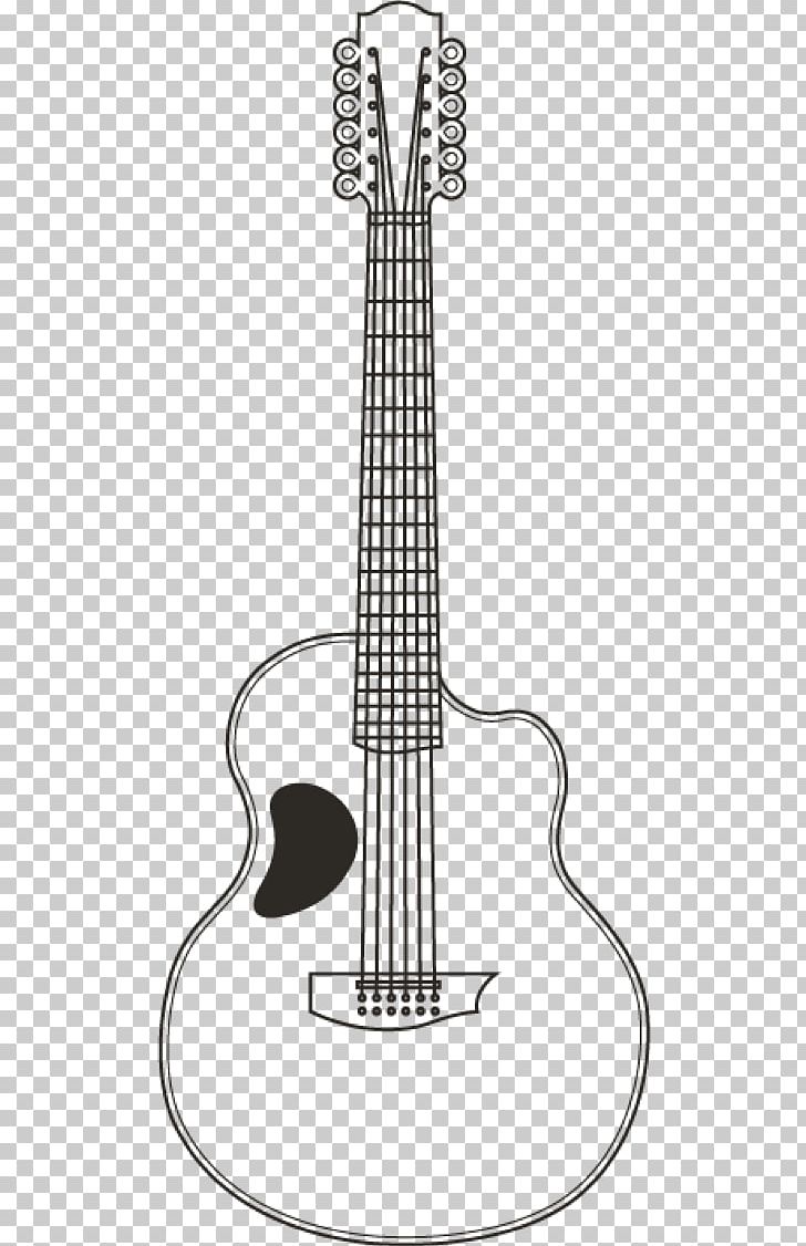 Acoustic Guitar Electric Guitar String Instrument Accessory PNG, Clipart, Black And White, Electric Guitar, Guitar, Line, Line Art Free PNG Download