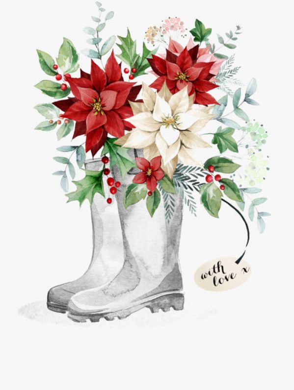 Hand-painted Boots Safflower PNG, Clipart, Boots, Boots Clipart, Boots Clipart, Christmas, Christmas Boots Free PNG Download