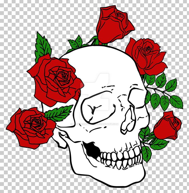 Rose Human Skull Symbolism Tattoo Flower PNG, Clipart, Artwork, Bone, Cut Flowers, Fictional Character, Flora Free PNG Download