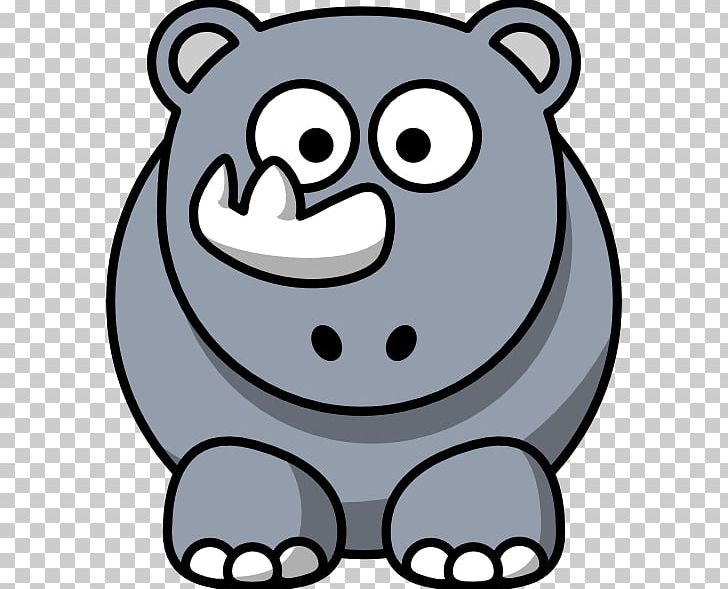 Rhinoceros Cartoon PNG, Clipart, Artwork, Bear, Black And White, Carnivoran, Cartoon Free PNG Download