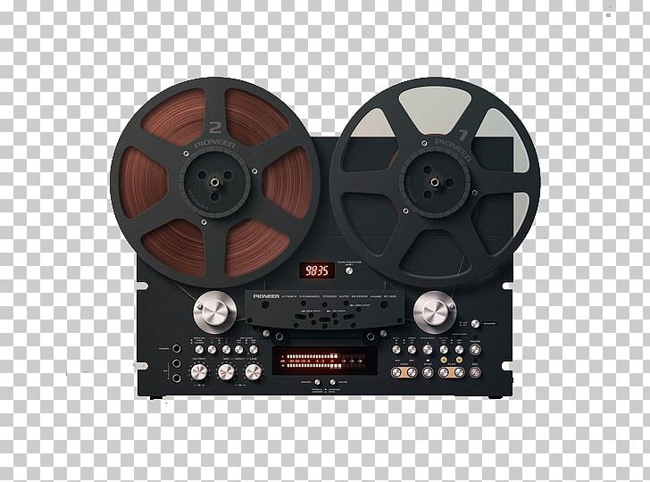 Reel-to-reel Recorder with Cassette Tape Cartridges. Stock Vector