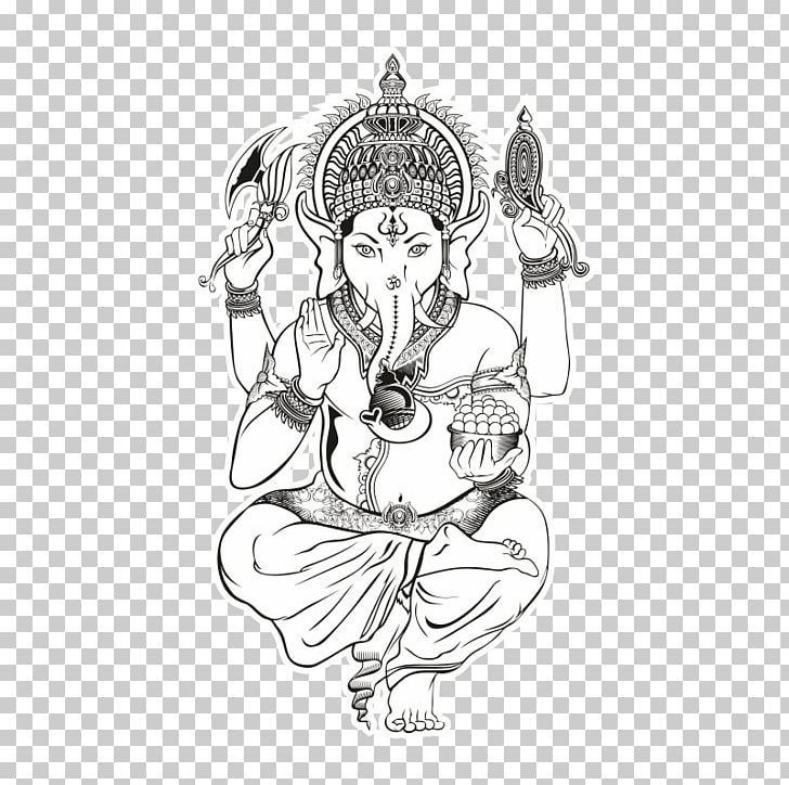 Ganesha Drawing Art Hinduism PNG, Clipart, Arm, Art, Art Museum, Fashion Illustration, Fictional Character Free PNG Download