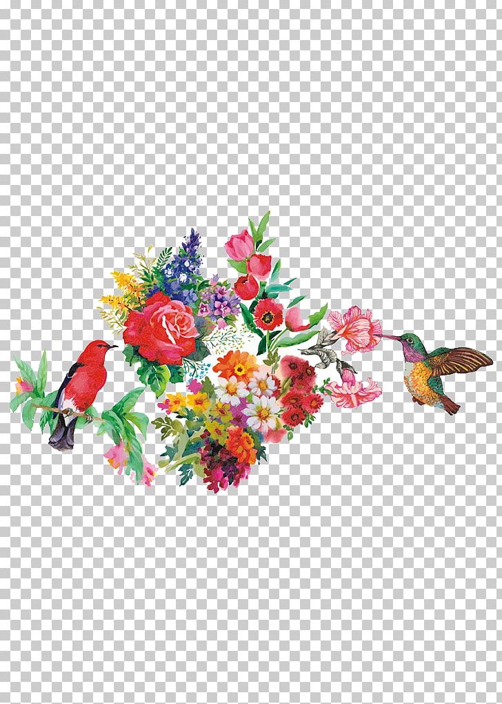 Floral Design Watercolor Painting Drawing Illustration PNG, Clipart, Artificial Flower, Birds, Cartoon, Flower, Flower Arranging Free PNG Download