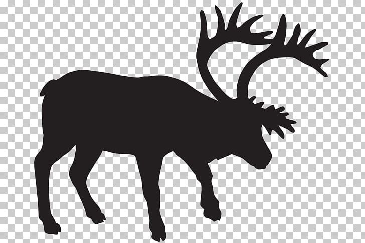 Deer Silhouette Muskox PNG, Clipart, Animals, Antler, Art, Black And White, Cattle Like Mammal Free PNG Download