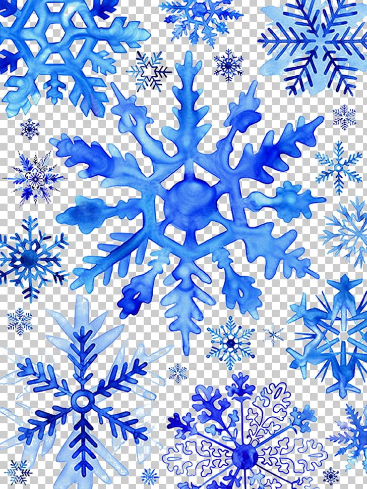 Watercolor Painting Snowflake Drawing Christmas PNG, Clipart, Art, Black And White, Blue, Blue Background, Blue Flower Free PNG Download