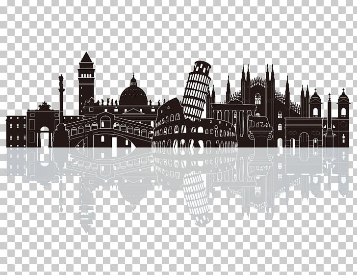 Milan Skyline Silhouette Illustration PNG, Clipart, Black, Black And White, Building, Cartoon, City Silhouette Free PNG Download