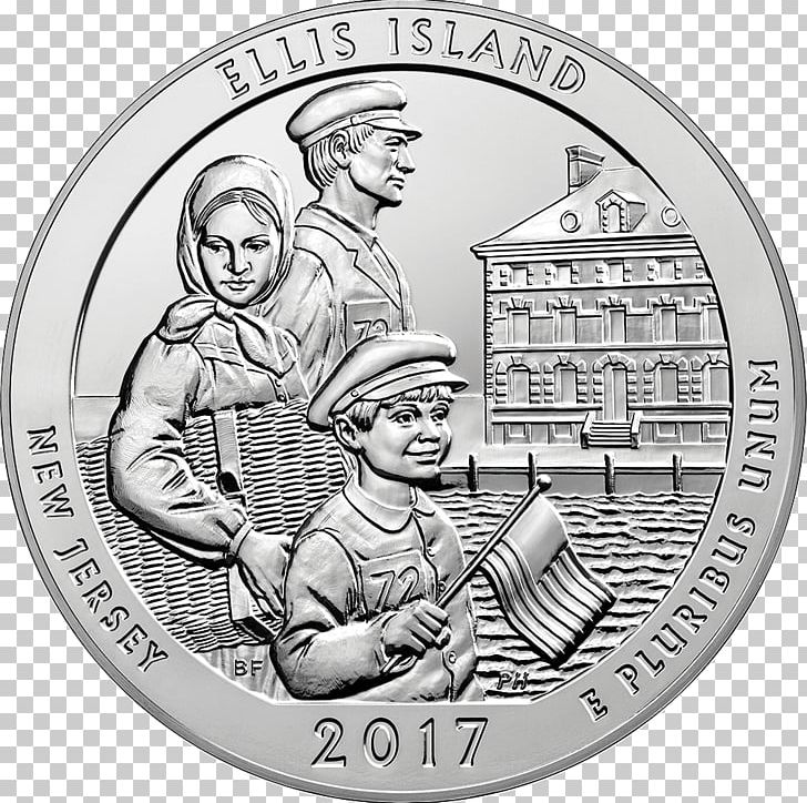 Ellis Island America The Beautiful Silver Bullion Coins Silver Coin PNG, Clipart, Black And White, Bullion, Bullion Coin, Cash, Coin Free PNG Download