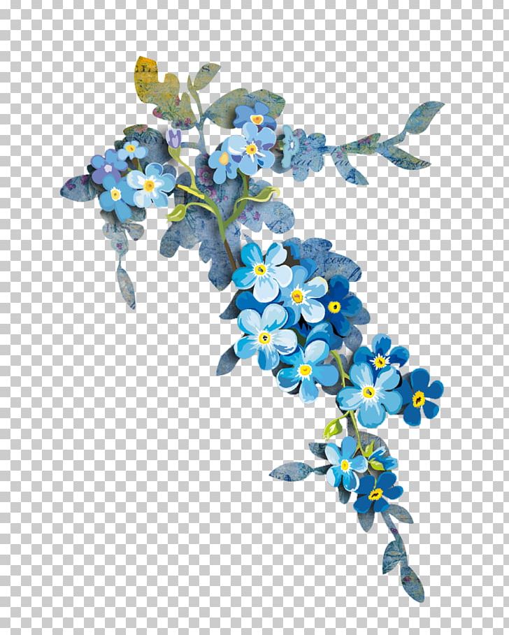Flower Blue Watercolor Painting PNG, Clipart, Blue Flower, Branch, Cut Flowers, Designer, Encapsulated Postscript Free PNG Download