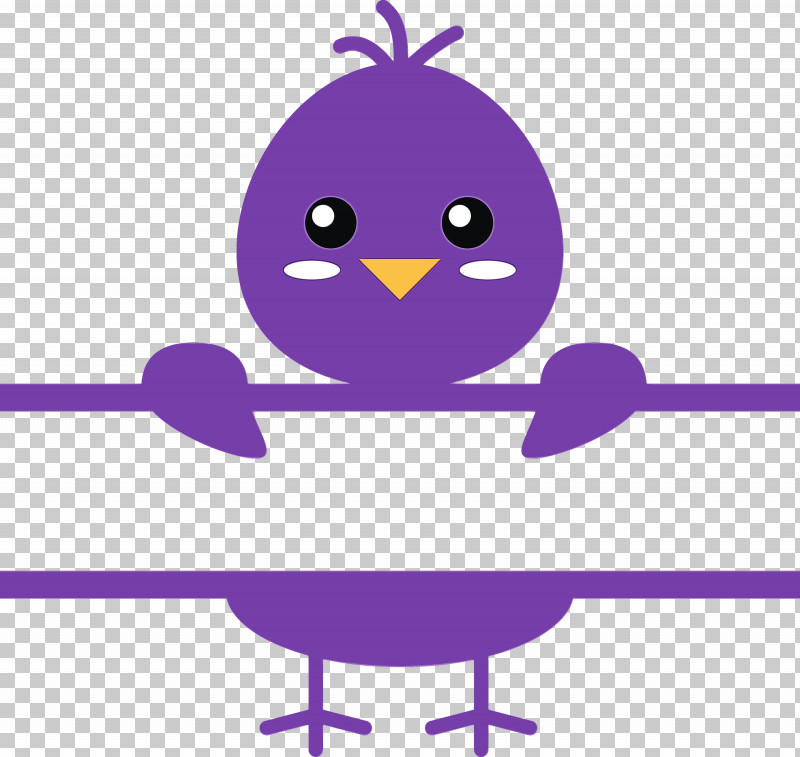 Purple Cartoon Violet Line Beak PNG, Clipart, Animation, Beak, Bird, Cartoon, Chick Frame Free PNG Download