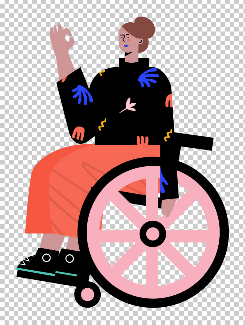 Sitting On Wheelchair Woman Lady PNG, Clipart, Behavior, Cartoon, Human, Lady, Wheelchair Free PNG Download