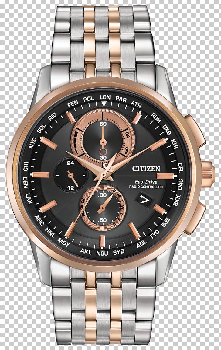 Eco-Drive CITIZEN Men’s World Chronograph A-T Citizen Holdings Watch PNG, Clipart, Bracelet, Brand, Brown, Chronograph, Citizen Holdings Free PNG Download