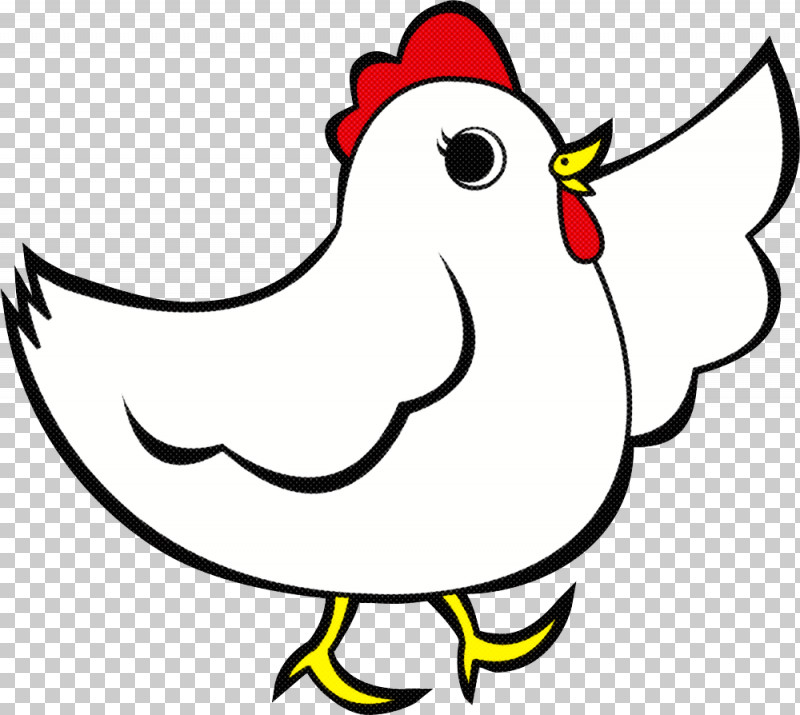 Bird White Beak Chicken Cartoon PNG, Clipart, Beak, Bird, Cartoon, Chicken, Coloring Book Free PNG Download