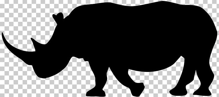 Rhinoceros Silhouette PNG, Clipart, Animal, Animals, Black, Black And White, Cattle Free PNG Download