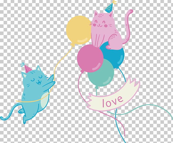 Cat Kitten Birthday Illustration PNG, Clipart, Animal, Art, Birthday Party, Black Cat, Cartoon Cat Free PNG Download