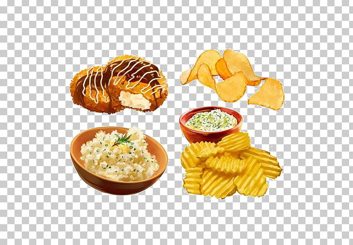 Fried Rice Scrambled Eggs French Fries Cantonese Cuisine Potato Chip Png Clipart American Food Bibimbap Breakfast