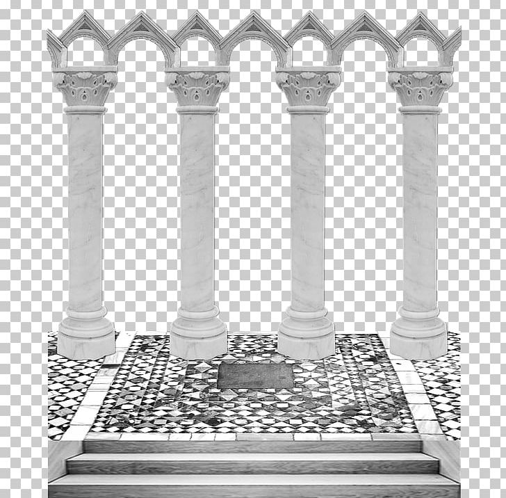 Column Norman Architecture Arcade PNG, Clipart, Arcade, Arch, Architecture, Black And White, Building Free PNG Download