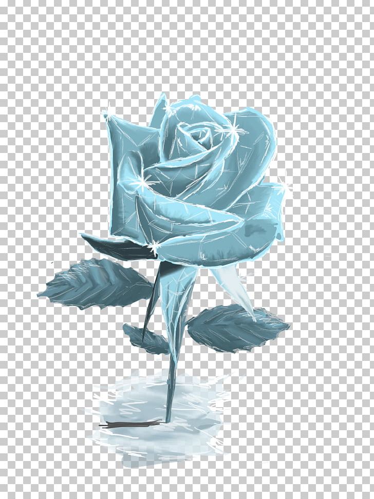Flower Blue Rose Ice Drawing PNG, Clipart, Blue Rose, Blue Wolf, Computer Wallpaper, Desktop Wallpaper, Drawing Free PNG Download