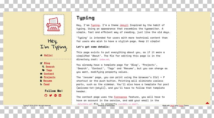 Jekyll Template Typing GitHub Blog PNG, Clipart, Area, Blog, Brand, Github, Jekyll Free PNG Download