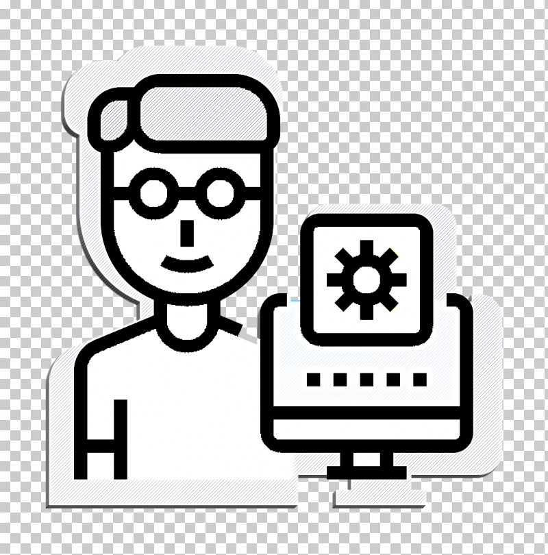 Career Icon Programmer Icon Worker Icon PNG, Clipart, Blackandwhite, Career Icon, Cartoon, Finger, Line Free PNG Download