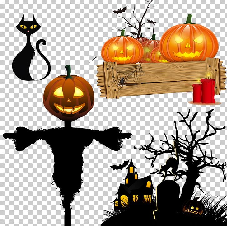 Halloween Pumpkin Drinking Straw Paper PNG, Clipart, Black, Black Cat, Cat, Computer Graphics, Design Element Free PNG Download