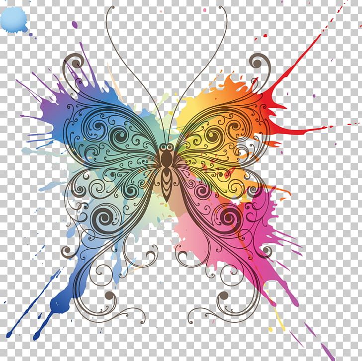 T-shirt Butterfly Graphics Mural Design PNG, Clipart, Art, Arthropod, Brush Footed Butterfly, Butterfly, Clothing Free PNG Download