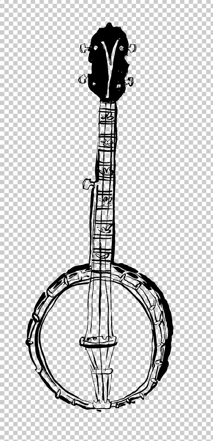 Plucked String Instrument String Instruments Musical Instruments String Instrument Accessory PNG, Clipart, Banjo, Black And White, Line, Line Art, Music Free PNG Download
