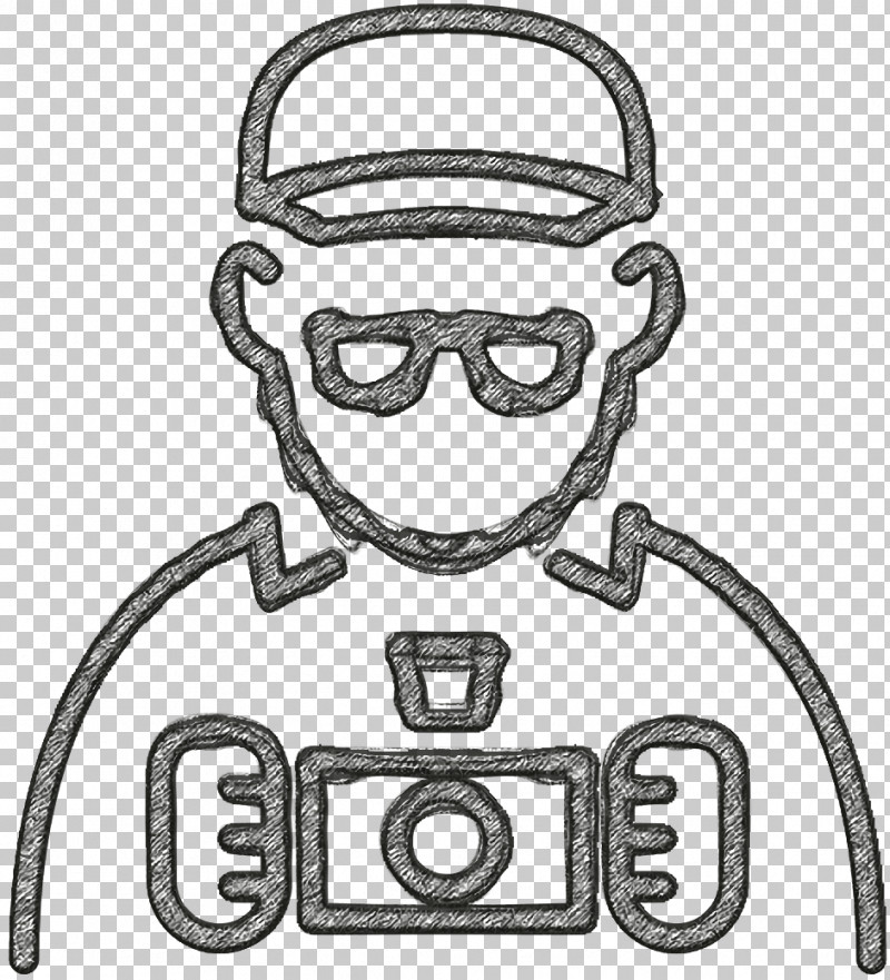 Photographer With Cap And Glasses Icon People Working Icon Tourist Icon PNG, Clipart, Black, Black And White, Head, Headgear, Line Free PNG Download