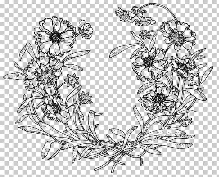 Drawing Floral Design Monochrome Sketch PNG, Clipart, Area, Artwork, Black And White, Body Jewelry, Circle Free PNG Download