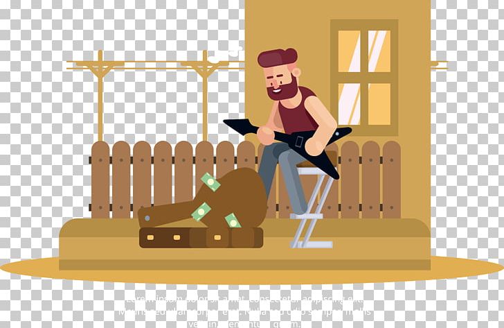 Guitar Illustration PNG, Clipart, Artworks, Bank Note, Bench, Business Man, Cartoon Free PNG Download