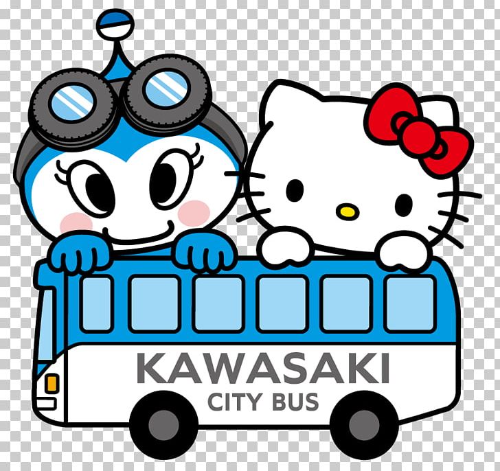 Hello Kitty かわさきノルフィン コロ助 Sanrio Puroland Character PNG, Clipart, Area, Artwork, Black And White, Brand, Bus Free PNG Download