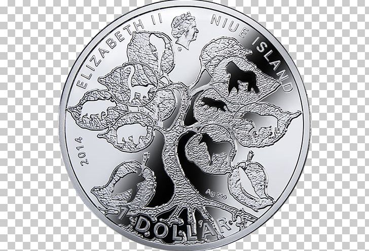 Silver Coin Niue Silver Coin Dollar Coin PNG, Clipart, Animal, Bird, Black And White, Coin, Currency Free PNG Download