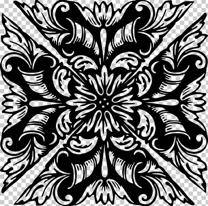 Floral Design Monochrome Symmetry PNG, Clipart, Art, Black, Black And White, Black M, Flora Free PNG Download