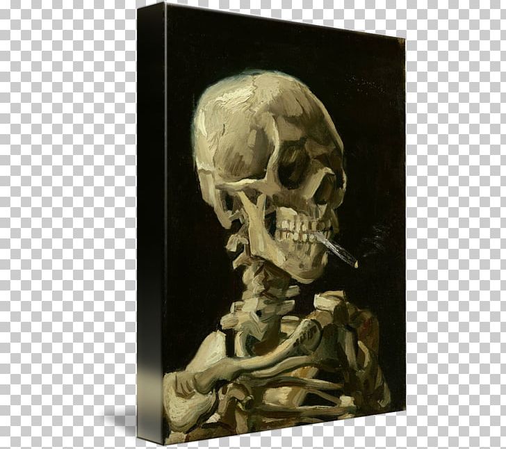 Skull Of A Skeleton With Burning Cigarette The Starry Night Starry Night Over The Rhône Canvas Print Painting PNG, Clipart, Art, Artist, Art Museum, Bone, Canvas Free PNG Download
