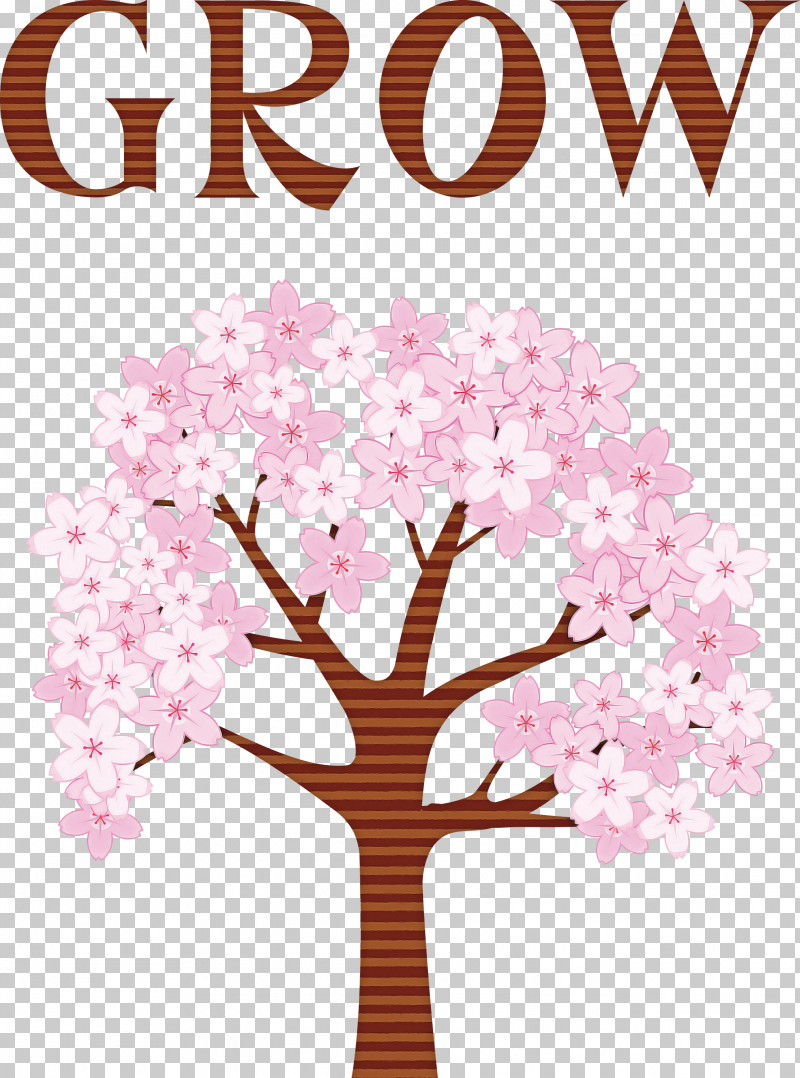 GROW Flower PNG, Clipart, Blossom, Cherry Blossom, Flower, Grow, Maple Free PNG Download